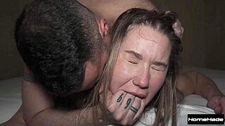 cute blonde teen goes wild riding huge cock rough