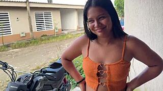 Neighbor Fixes My Bike Then I Pay Him with My Tight Pussy!