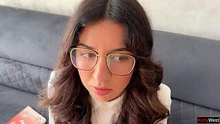 speech therapist fucks student in all holes with anal cum on glasses