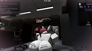 roblox guest sneaks office blowjob creampie rough sex game part 1