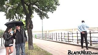 whoa this busty ebony wife takes massive black cock anal rough