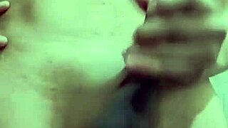 flaco vergon strokes monster cock in work bathroom