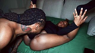 narrator watches horny ebony wife squirm as tongue devours wet pussy and ass