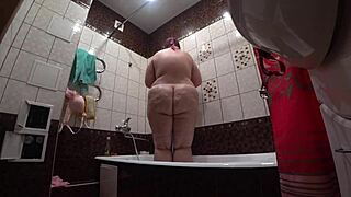 Hidden Cam Catches Fat Russian Model's Big Ass Shower Spy Session