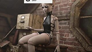 bound gym maid teen milf squirms as monster cock stretches her tight holes