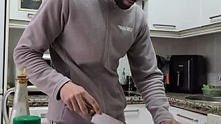 watch me cook tortilla, strip, jerk off and cum all over it! 🍳💦