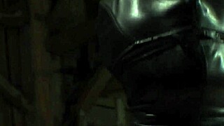 Beauty in metallic helmet gets pussy drilled hard in domination game
