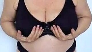 hey busty granny maria, from beige lingerie to mint fashion show?