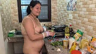 Kitchen Sex! Husband Pounds Wife's Gaping Pussy Hardcore!
