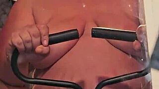 milf bounces on huge dildo and squirts hard!! 🔥🍆💦