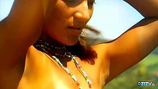 Brunette Milf's Small Tits Bounce Wild in Outdoor Anal Orgasm Frenzy