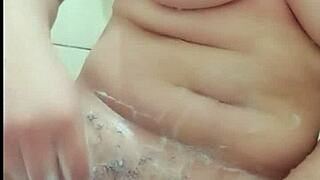 Watch This Steamy Shower Waxing On Hot Young Babe's Perky Tits!