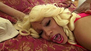 big guy rams hard cock deep into hot milf's shaved holes