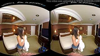 Naughty America vr stars big natural tits pornstar riding monster cock in hotel lingerie sex?