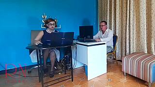 Boss Lady Dominates Employee With Pussy Lick Humiliation