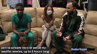 Dr Tampa handcuffs shaved pussy brunette Jewel for backstage spanking humiliation pov in Florida