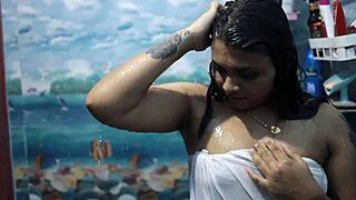 desi bhabhi's fat ass licked in shower by horny hubby