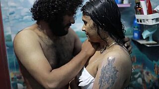 desi bhabhi's fat ass licked in shower by horny hubby