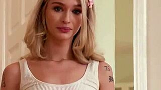 Petite blonde teen babysitter endures big cock anal deepthroat pounding