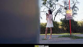 skinny russian picked up bent over monster cock outdoor