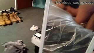 taggin' big booty aisha hard from the back in the mirror