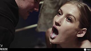 tiffany tatum frozen mid-fuck blonde overflows with cum mouthful