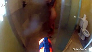 christy mack strips nude in steamy shower play