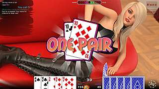 Spicy Strip Poker Ep 3: Victoria Boss Babe Rips Clothes for Hentai Monster Cock Game