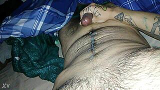 Darius Andino strokes furiously until he cums hard all over