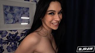 bjraw delilah dagger deepthroats big cock for messy cum covered facial spit