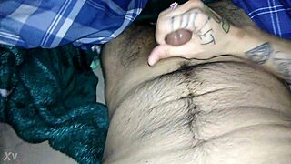 Darius Andino strokes furiously until he cums hard all over