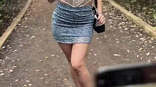 jewelz blu turns wild outdoors teasing wet pussy with huge cock handjob blowjob