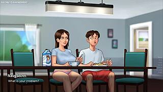 stepsis rides stepbro's monster cock in summertime saga creampie