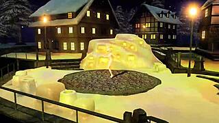 Kagamine Rin looks stunning in her full nude snowman Project Diva mod with big assets.