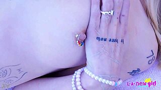 a cute blonde goes naked for close-up photoshoot