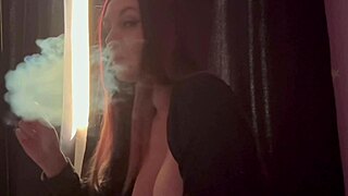 Italian Milf Artemisia's Big Tits Smoke Tease