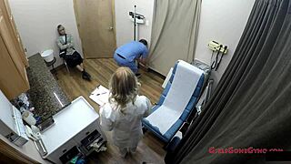 behind the scenes nurse channy crossfire humiliates patient with latex gloves pussy spreading in hospital