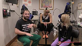 behind the scenes nurse channy crossfire humiliates patient with latex gloves pussy spreading in hospital