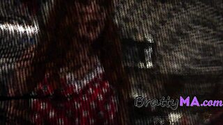 Blindfolded Stepson Tastes Stepmom's Surprise Pussy Fuck