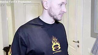 Can Three Pals Ruin Russian Whore Monika Fox's Lotto Break with DP Anal Facial?