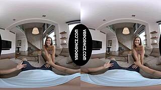 VR sexy tattooed Czech brunette Mina blows you hard!