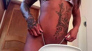 Athletic Babe's Hard Anal Creampie in White Stockings