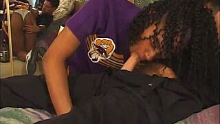 Seductive Ebony Cheerleader Uniform Tease