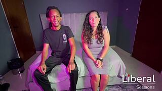 curvy latina milf kisses big black cock before wild ride