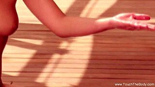 Her lonely body melts under erotic oiled massage and intimate groping.