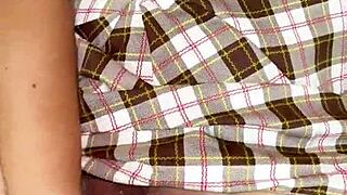 damn i'm that horny teen student rubbing my tight pussy hard after school till i squirt