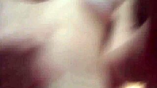 skinny 18+ brunette teen rubs pussy closeup on webcam