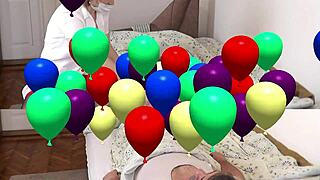 Hot nurses in red lingerie stroke doctor's cock till massive cumshot explosion!