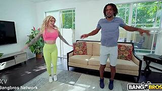 Blonde Big Tits Babe Works Out with Deep Creampie Doggystyle Finish!
