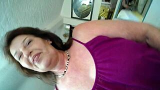 curvy retro babe cums hard in tiniest thong panties